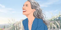 Woman Over 50 Living A Full And Purposeful Life Without Children Illustrated Portrait CrunchyTales